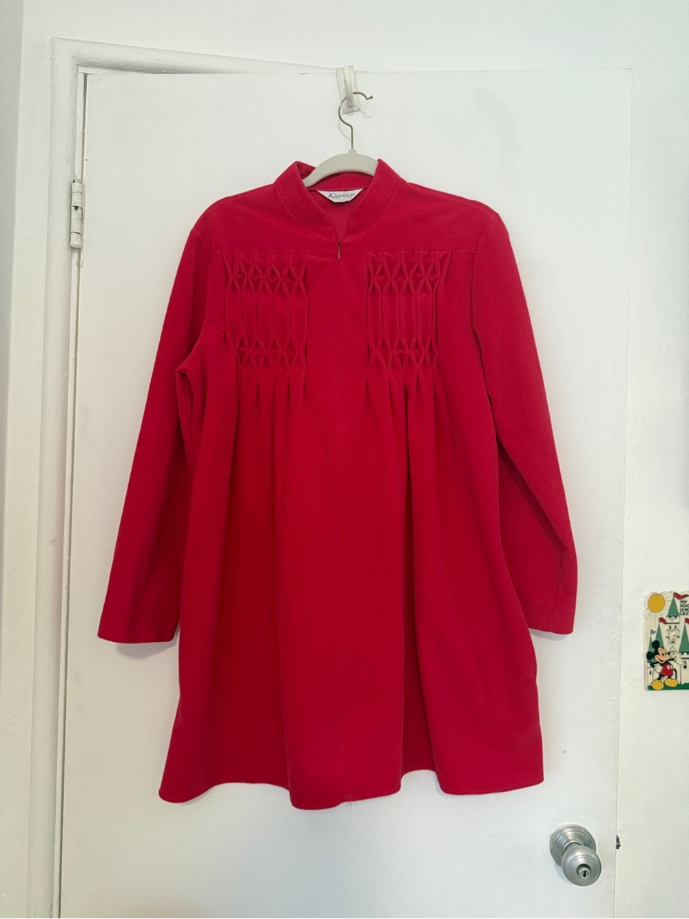 Vintage Pink' Long-Sleeve Smocked Dress- very unique and warm